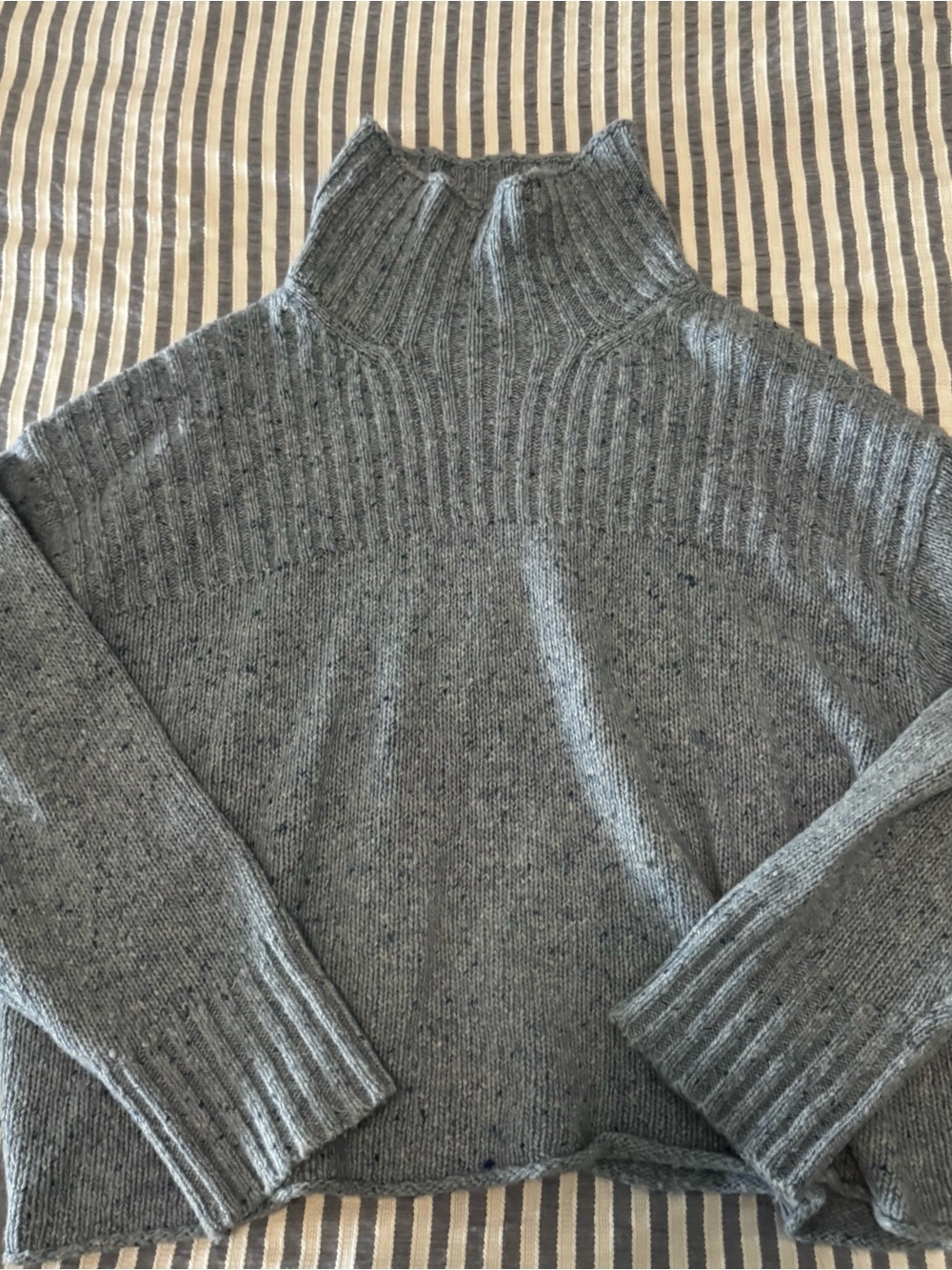 J. Crew Light Blue Ribbed Mock Neck Sweater - Picture 2 of 5